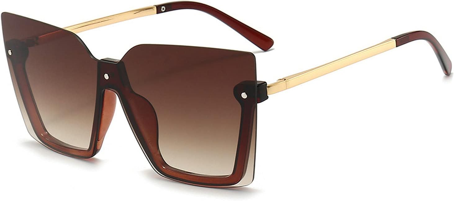 

Винтажные солнцезащитные очки в полуободковой квадратной оправе «кошачий глаз» 2021 года для женщин/мужчин, увеличенного размера, цельные, с градиентным переходом цвета COTIA, Gradient Tea