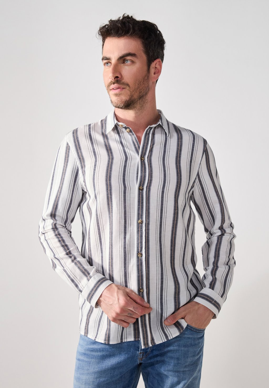 

Рубашка LINEN MIX BLEND SHIRT Pier One by Zalando, белый