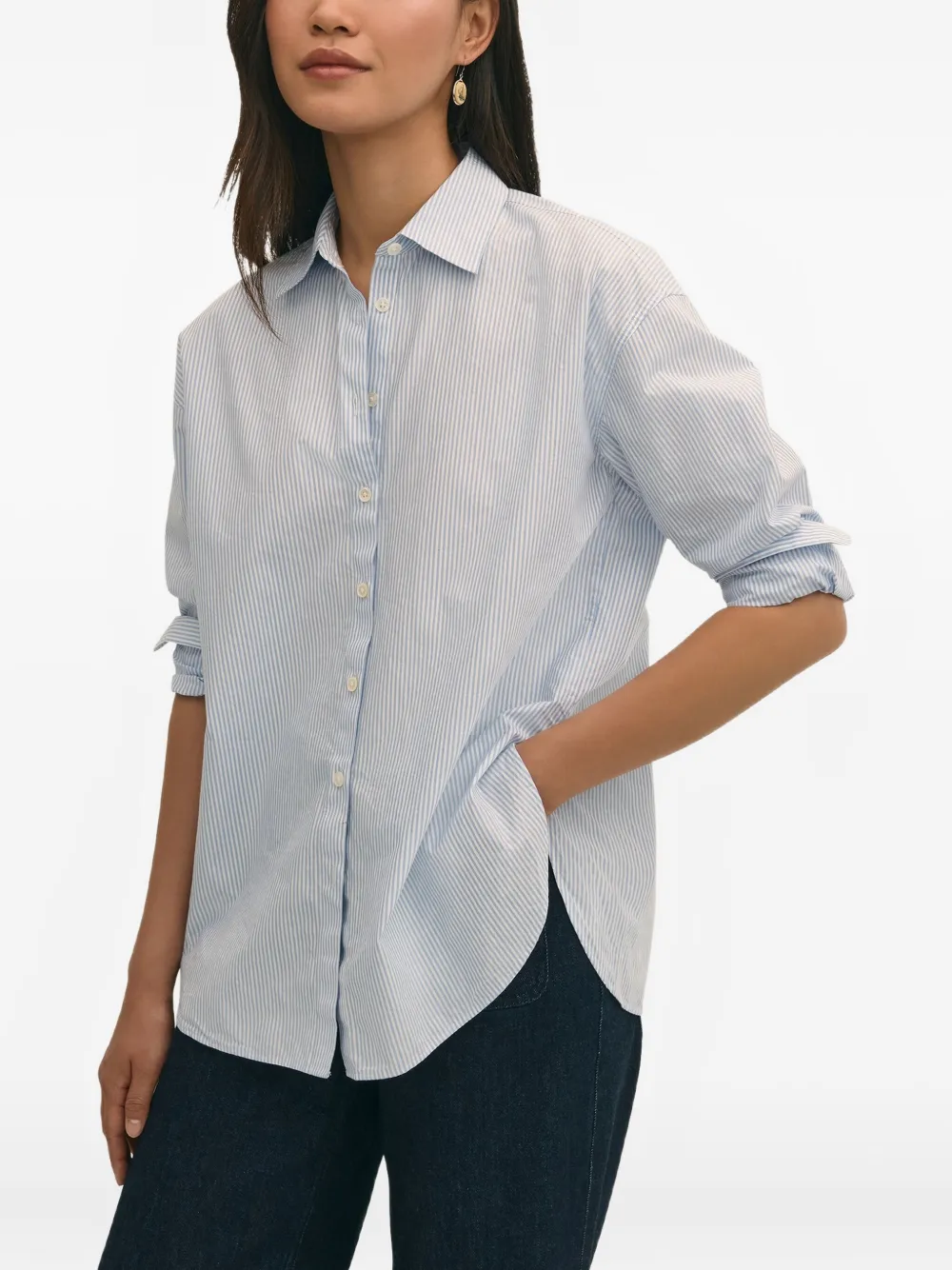 

Рубашка из полосатого поплина Brooks Brothers, белый