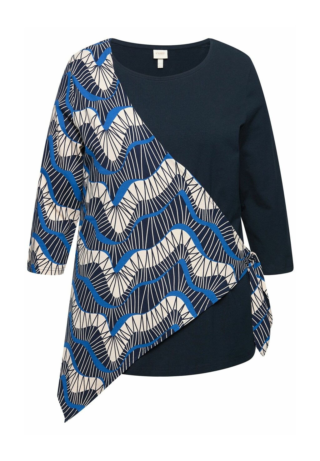 

Топ с длинными рукавами WRAP LOOK 3/4 SLEEVE Ulla Popken, темно-синий