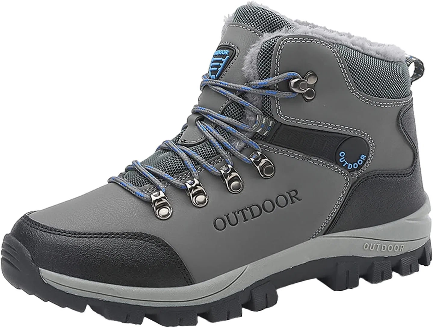Туфли Mens Shoes Leather Casual Shoes Solid Color Lace Up Plus Cotton Casual Shoes Climbing Shoes Mens Running Hiking Shoes Generic, Gray