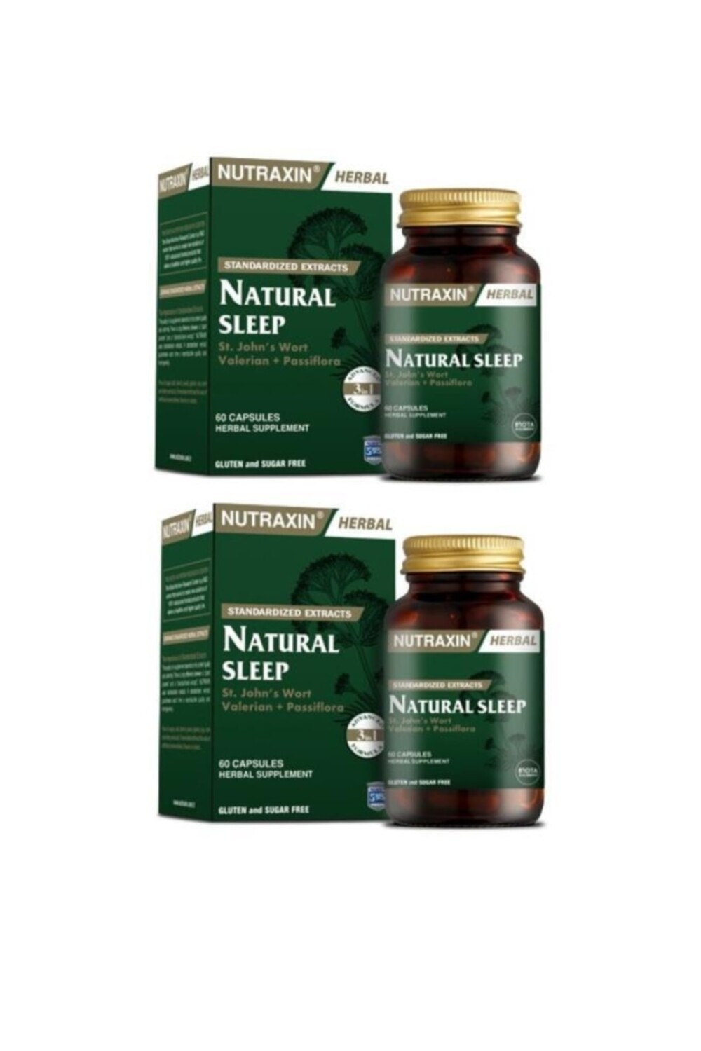 

Nutraxin Зверобой, пассифлора, трава для кошек, содержащая травяную пищевую добавку, 60 капсул, натуральный сон, 2 шт.