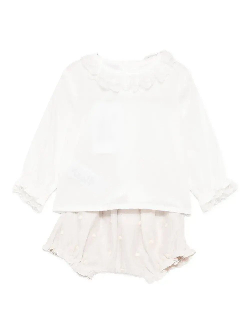 

Платье с оборчатым воротником Paz Rodriguez, белый