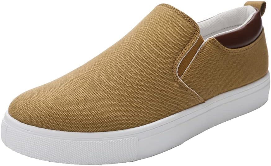 

Мужские большие кеды Tazimall из канвы, лоферы на плоской подошве без шнурков, хаки