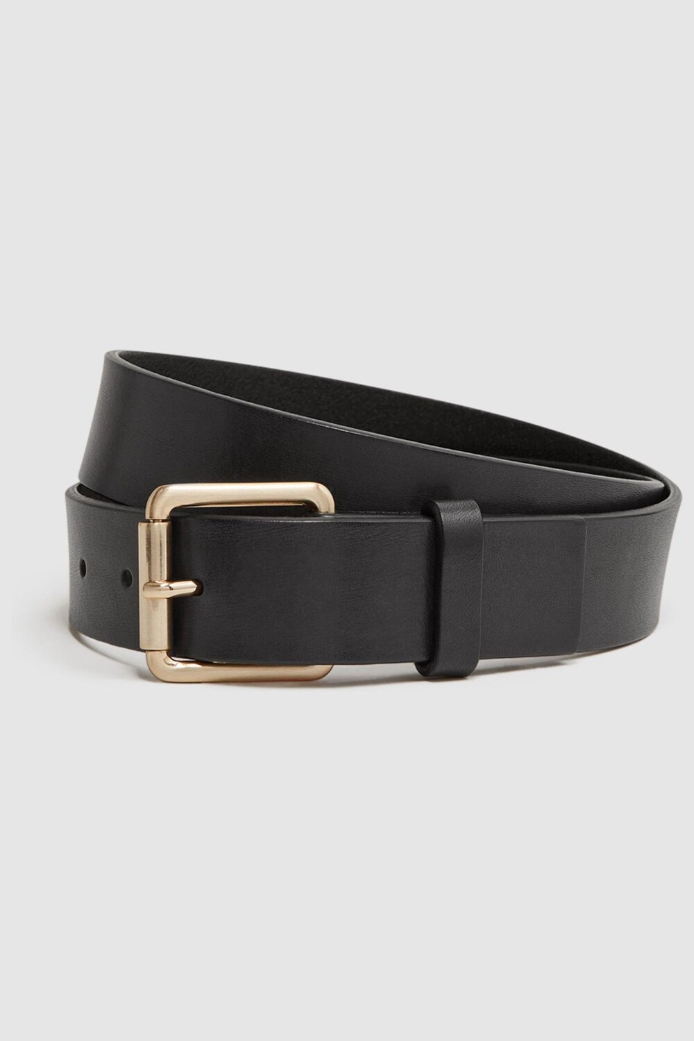 

Кожаный ремень Grayson с заклепками Reiss, черный