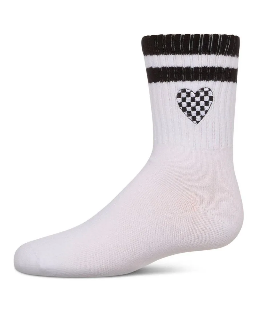 MeMoi Носки Big Girls Checkered Heart Crew Socks