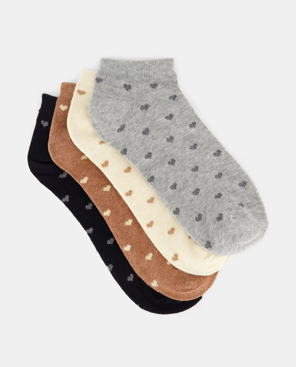 

Упаковка из четырех женских носков с принтом Easy Wear, коричневый