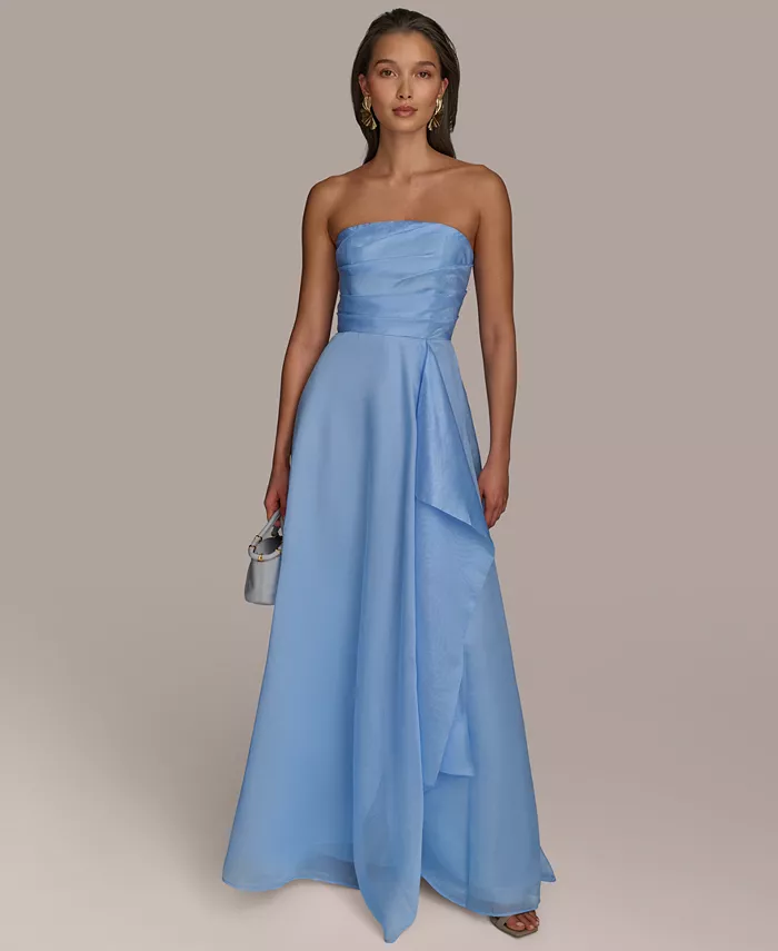

Женское платье без бретелей с драпировкой Donna Karan New York, синий