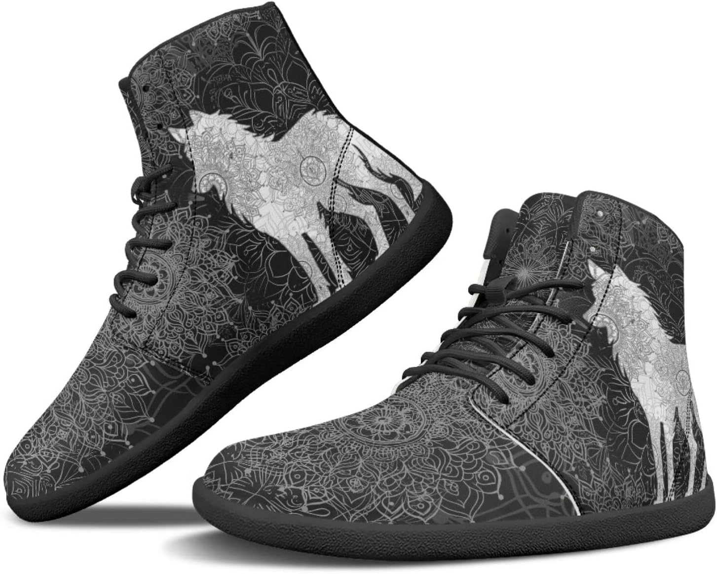 

Мужские и женские босоножки Binienty Wide Box Wolf Высокие минималистичные ботинки на щиколотку с антискользящей подошвой и нулевым перепадом, Wolf Head