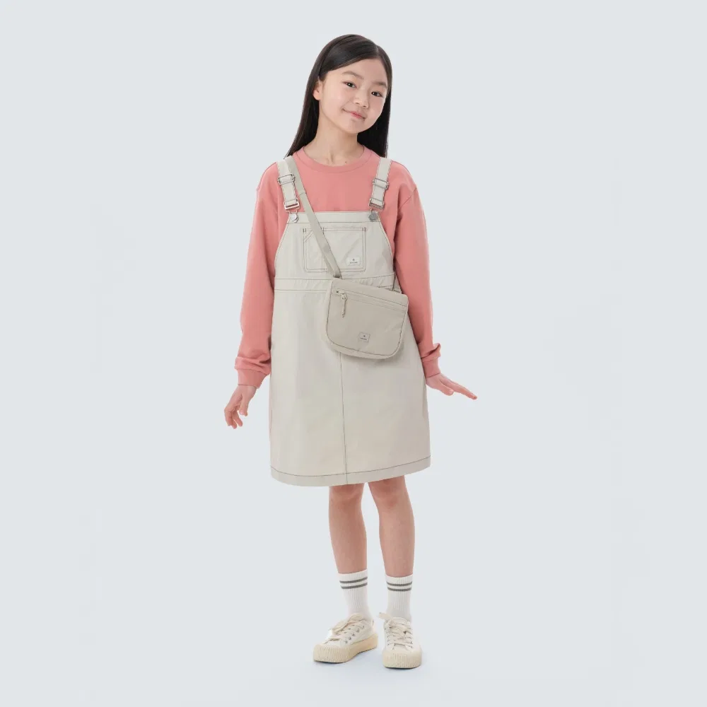 Детское платье-комбинезон оверсайз, светло-бежевое, от Snowpeak Apparel Kids