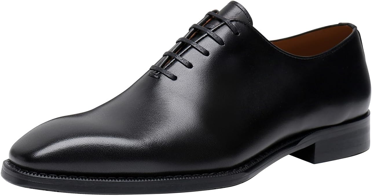 

Мужские классические туфли Santimon Oxfords из натуральной кожи, современной цельной вырезки, модные деловые и повседневные туфли Derby, для вечеринок, свадеб, костюмов, смокинга для мужчин, черный