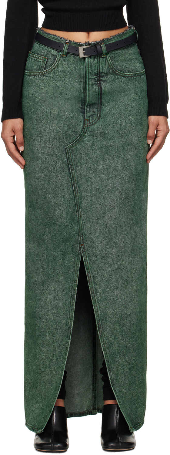 

Длинная джинсовая юбка макси MM6 Maison Margiela, Green