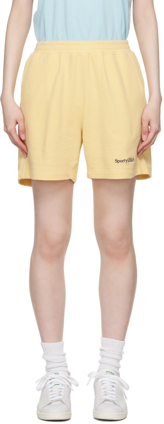 

Спортивные шорты с желтым логотипом Serif Sporty & Rich, Almond