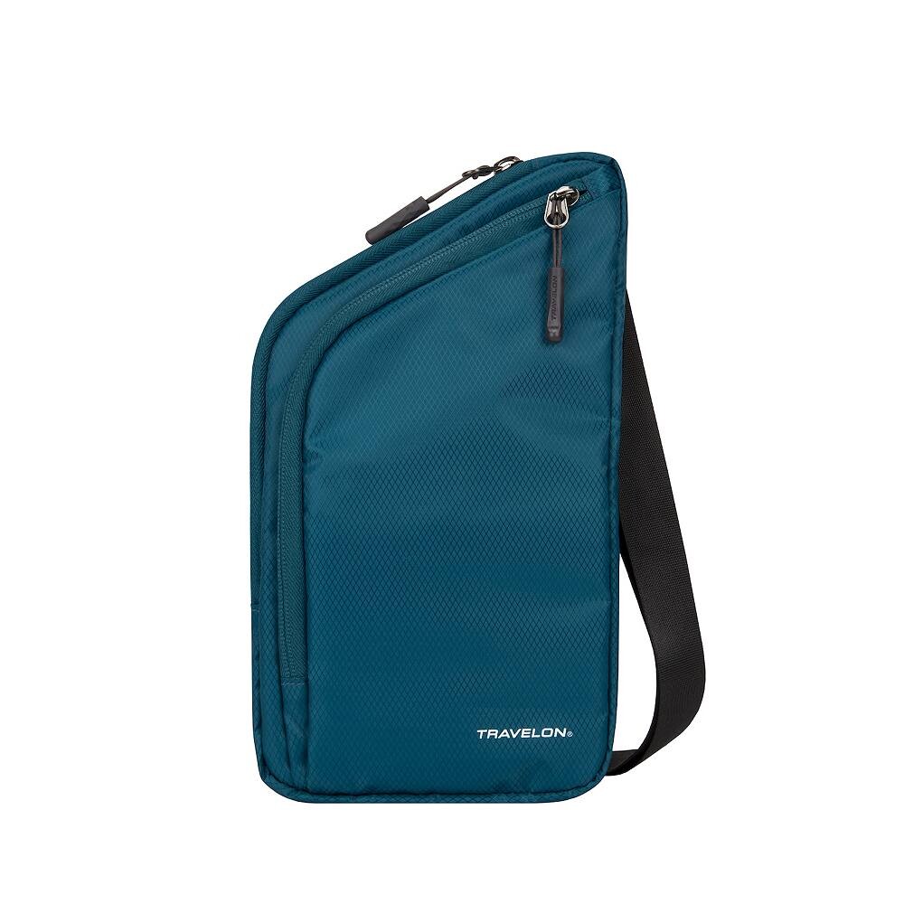

Узкая сумка через плечо Travelon, цвет Peacock Teal