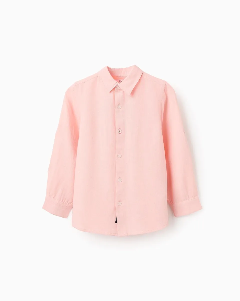 

Детская рубашка с манжетами на пуговицах Zippy, светло-розовый