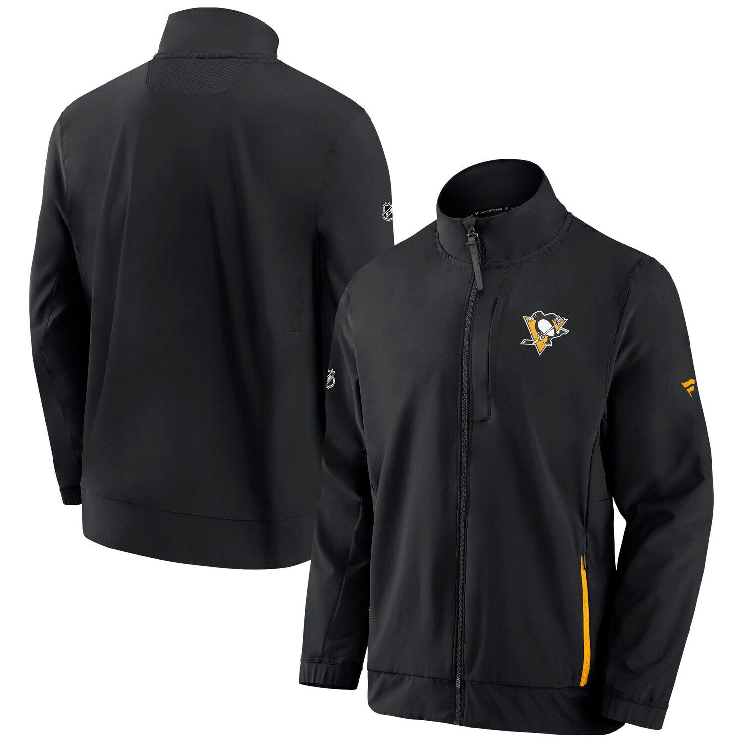 

Мужская фирменная черная куртка Pittsburgh Penguins Authentic Pro Rink Coaches с молнией во всю длину Fanatics, Черный, Мужская фирменная черная куртка Pittsburgh Penguins Authentic Pro Rink Coaches с молнией во всю длину Fanatics