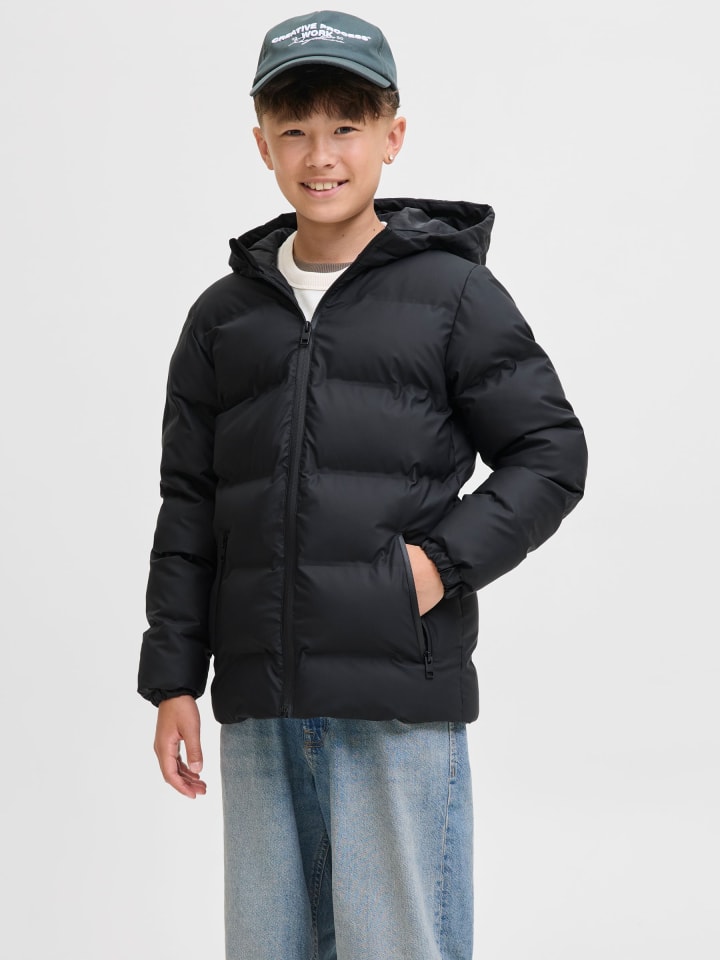 JACK & JONES Junior Стеганая куртка черного цвета — фото 2