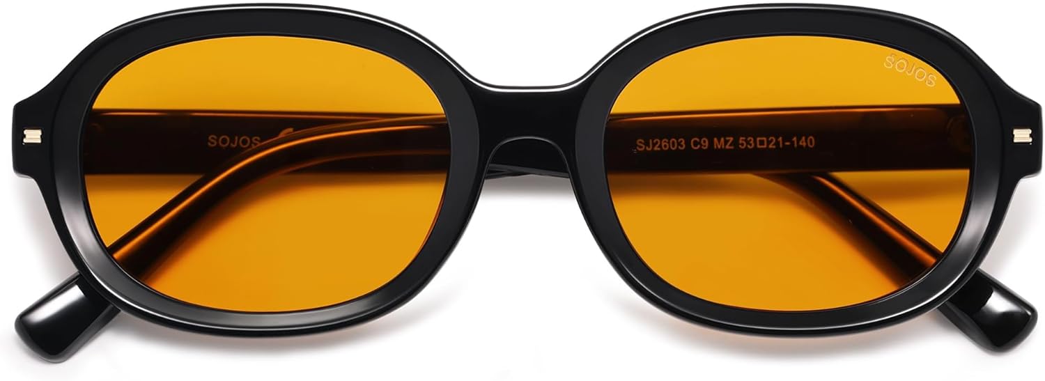 

Солнцезащитные очки SOJOS в стиле ретро, ​​овальные и круглые, поляризованные, для женщин и мужчин, винтажные, 80-х и 90-х годов, модель SJ2603, Shiny Black/Yellow Tint