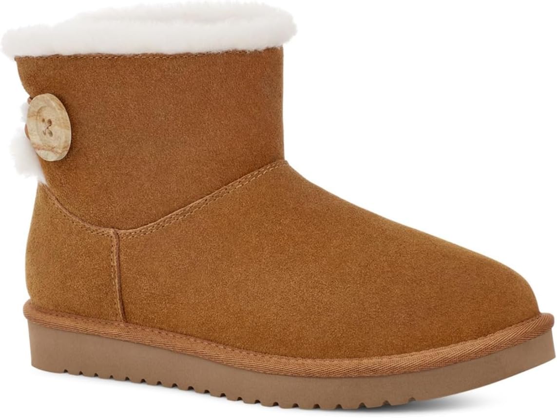 Женские угги Koolaburra by UGG Nalie Mini замшевые с пуговицей, каштановый