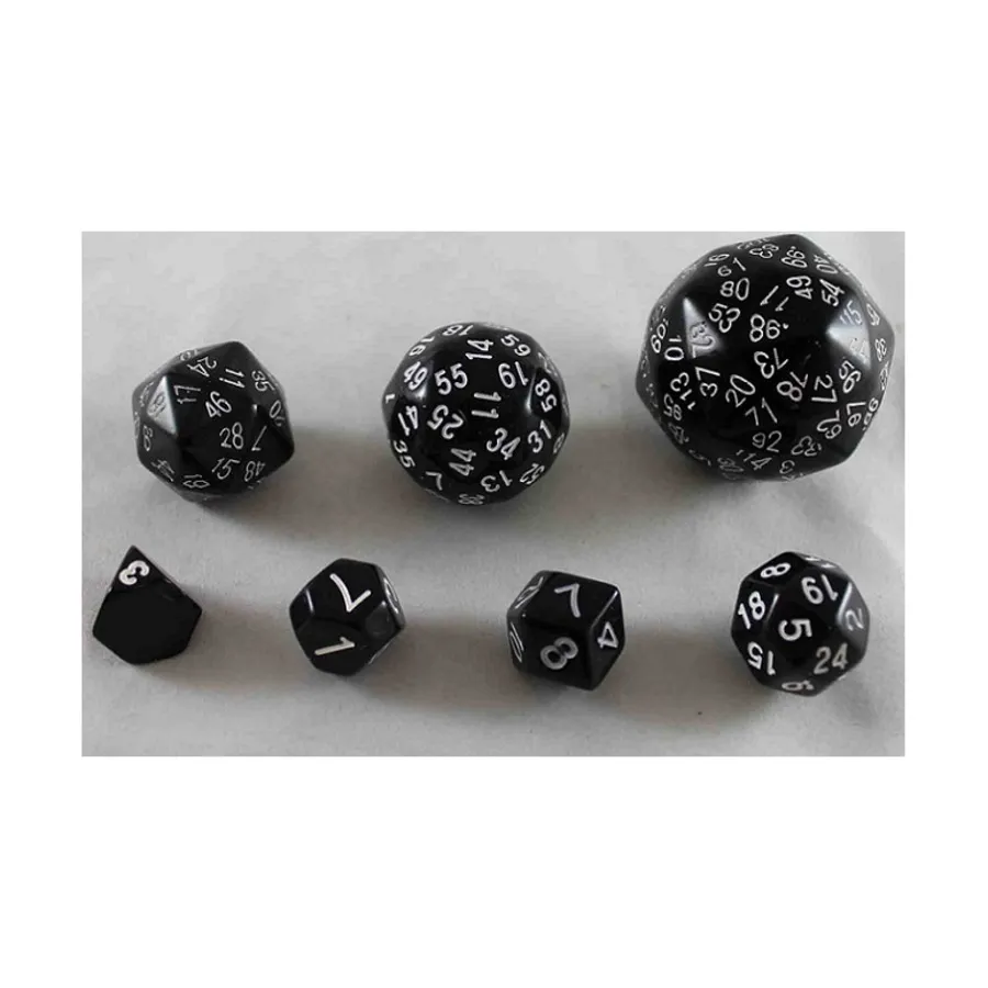 

Уникальный набор многогранных кубиков — черный с белым (7), Unique & Skew Dice (The Dice Lab)