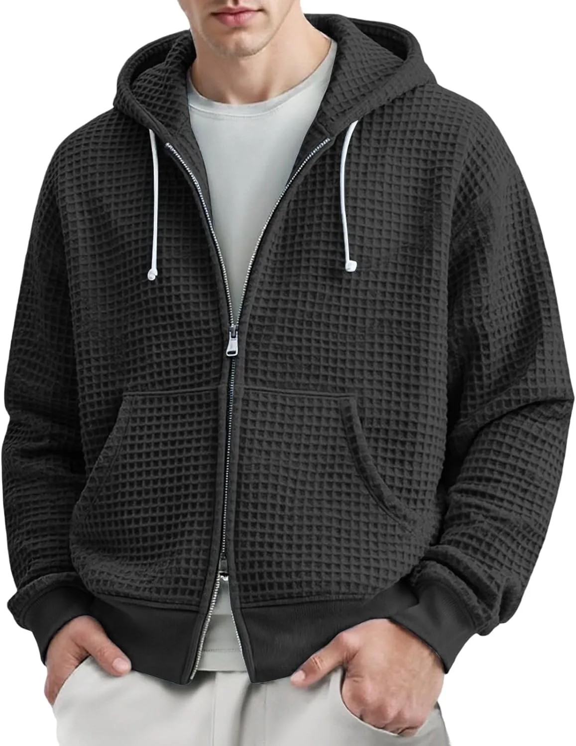 

Толстовка мужская Waffle Full Zip Up Hooded Pacificozy