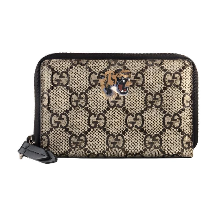 

GUCCI Женский бумажник из кожи с канвасом коричневый