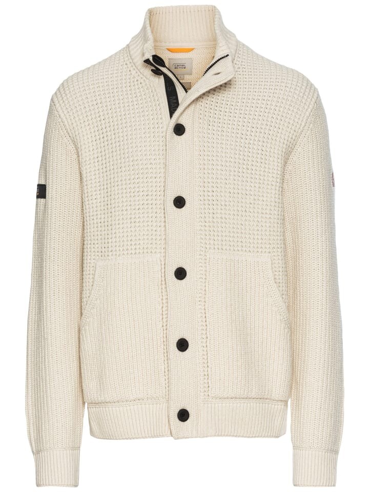 

Кардиган Camel Active Strickjacke mit verstecktem Reißverschluss, кремовый