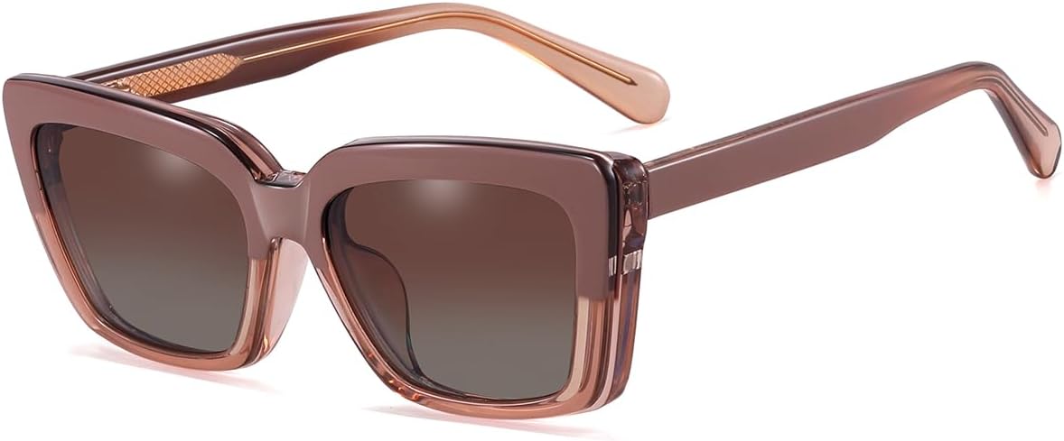 

Модные квадратные солнцезащитные очки с зажимом, поляризованные, в форме «кошачий глаз», женские, с магнитными дужками, защищающими от УФ-излучения UV400 weiyuchen, Khaki Brown Frame