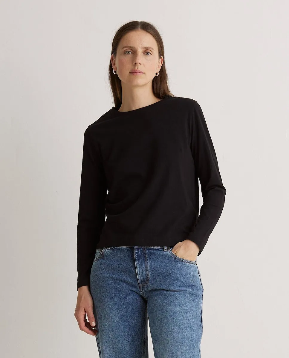 

Женская футболка с длинным рукавом и круглым вырезом Yerse, черный