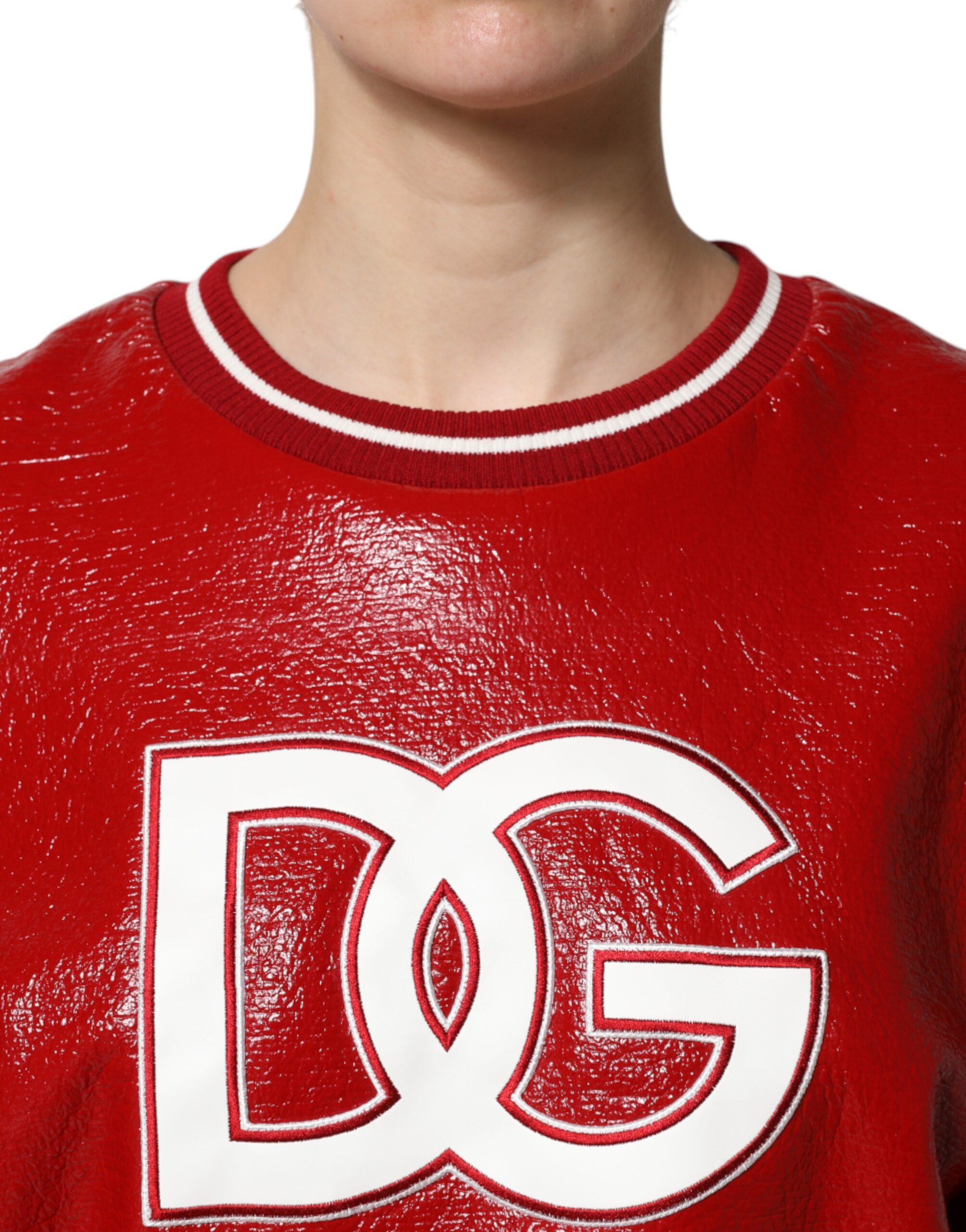 Красный шерстяной свитер с вышитым логотипом DG Dolce & Gabbana, Red — фото 4
