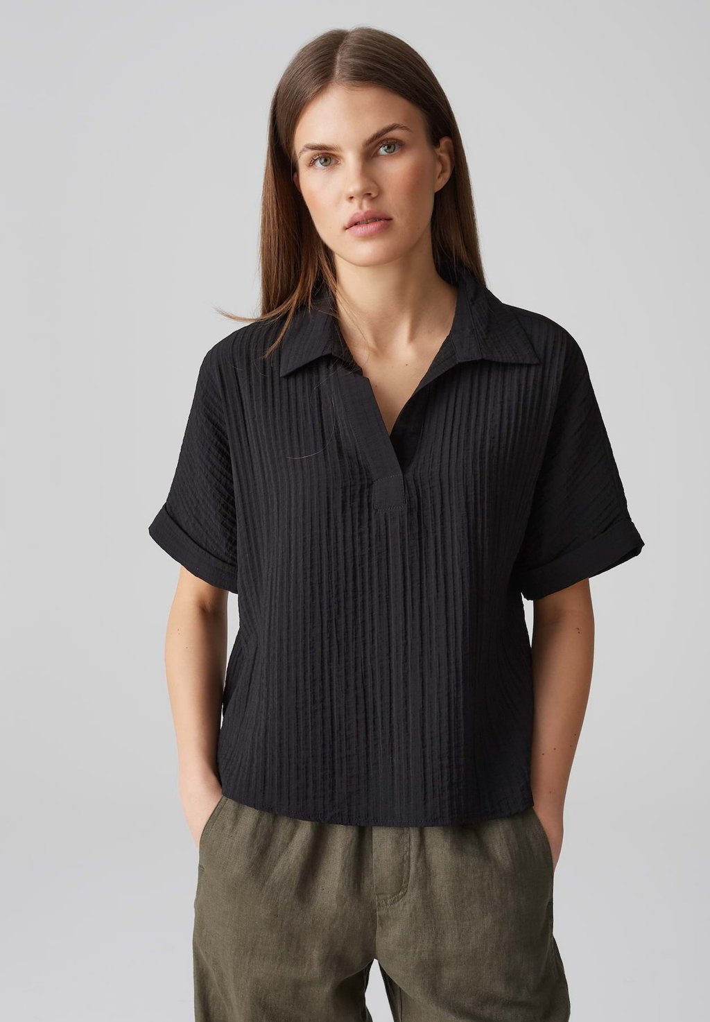 

Блуза LOOSE FIT CRINKLE OPUS, черный