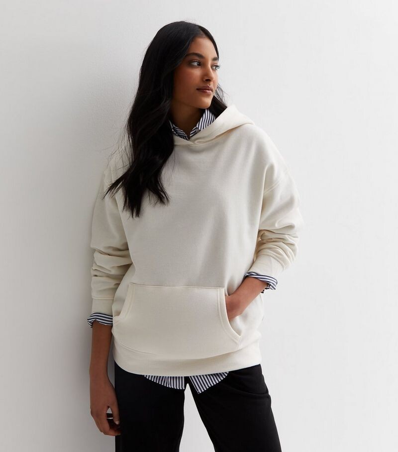 

Off-White Худи с карманами спереди New Look, белый