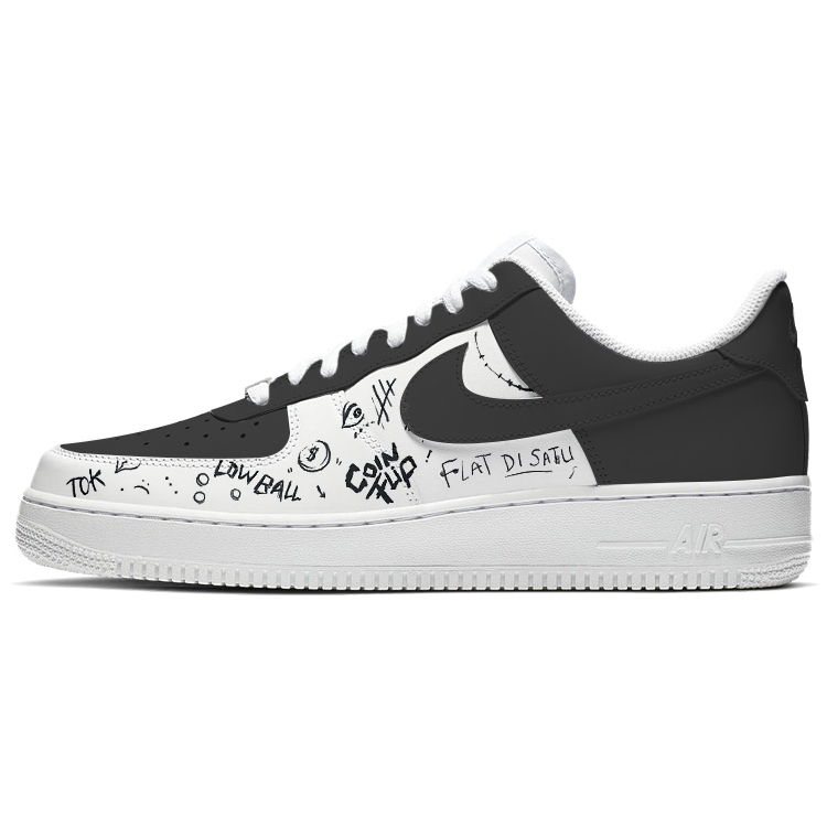 

Nike Air Force 1 Противоскользящие Амортизирующие Водоотталкивающие Низкие Кроссовки для Скейтбординга Мужские Черно-Белые