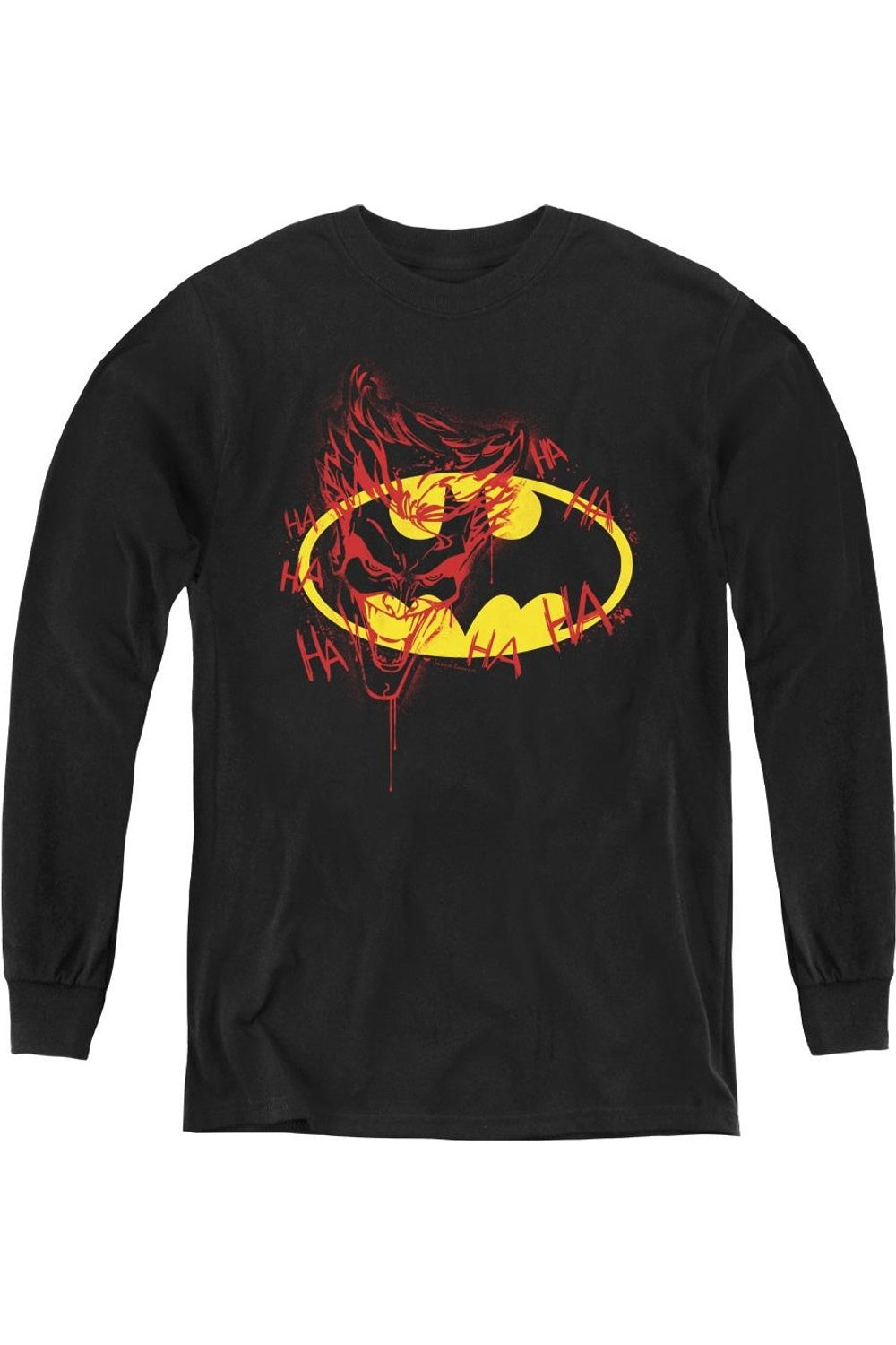 

Футболка с длинным рукавом Batman Joker Graffiti для молодежи Gildan, черный