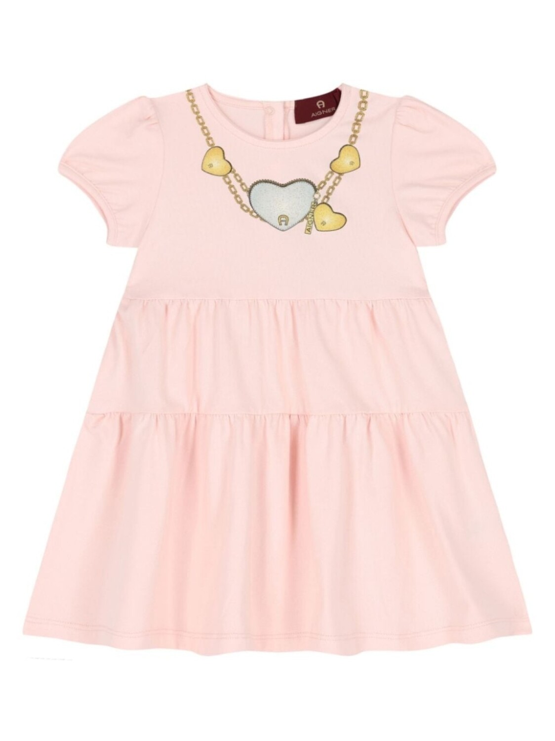 

Aigner Kids многоярусное платье с принтом, розовый