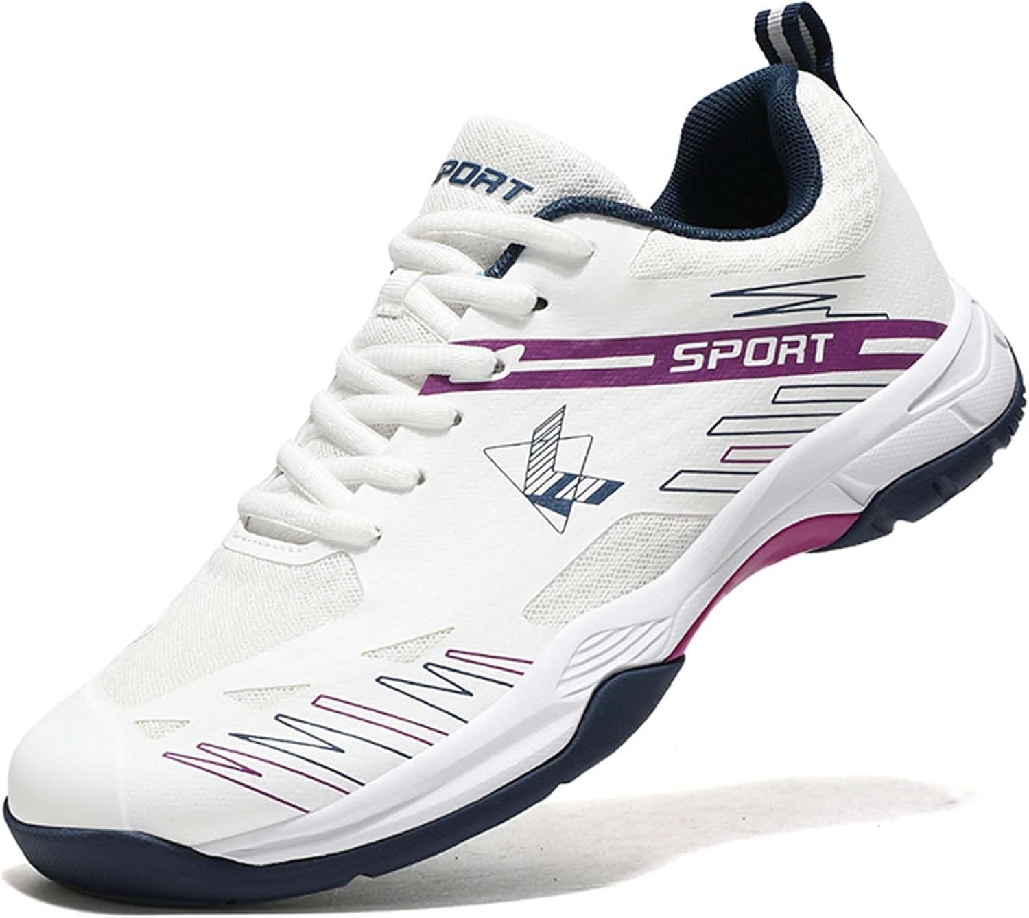 

Мужские и женские бадминтонные кроссовки, легкие, с противоскользящей подошвой - подходят для занятий в помещении и на улице, настольного тенниса, волейбола, тенниса Dzbajrqm, белый