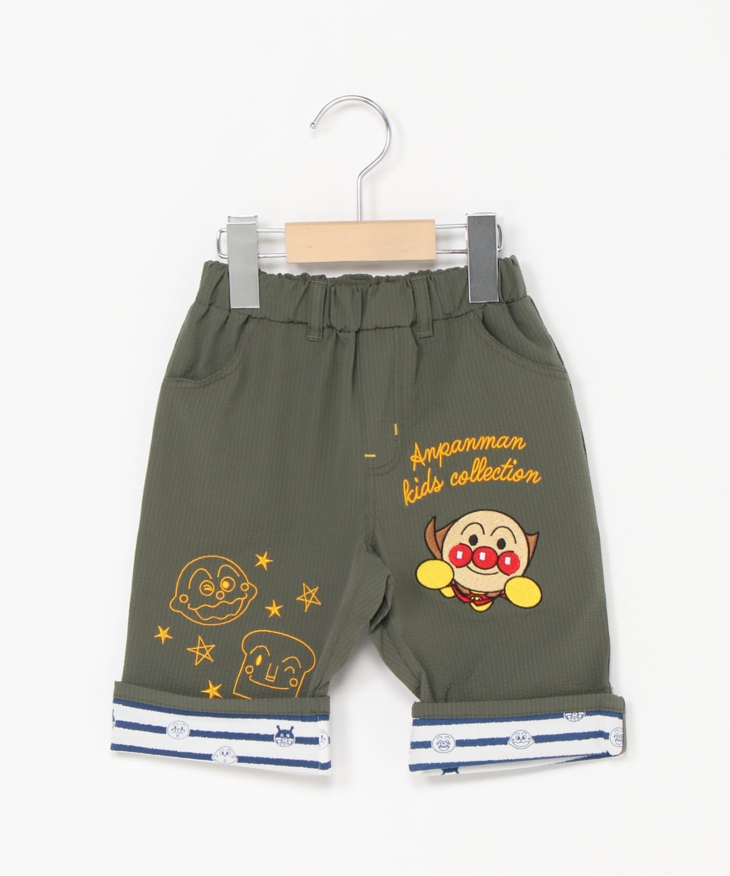 Детская коллекция ANPANMAN / (K) Полосатые штанины со складками Anpanman Kids Collection, Khaki