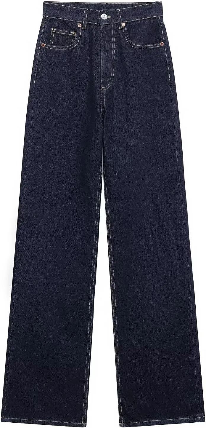 

Багги джинсы y-2k для женщин, лето 2025, элегантные, высокие, широкие, с карманами owsber