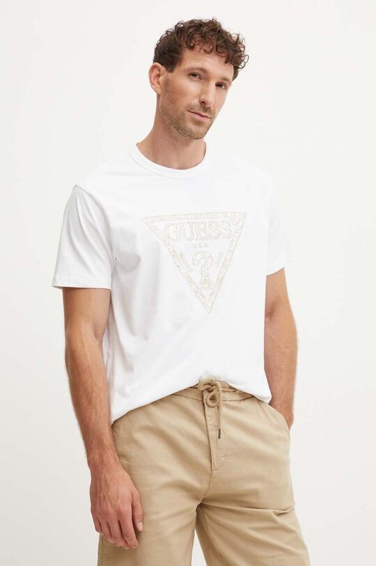 

Хлопковая футболка Guess, белый