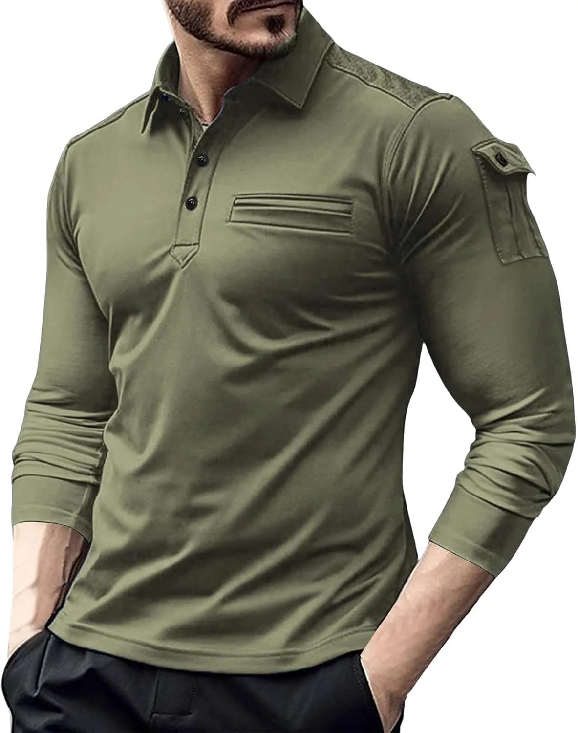 

Мужская поло с длинным рукавом Quick Dry Moisture Wicking