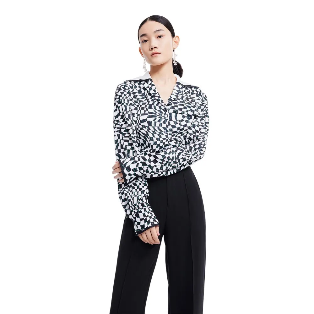 

Рубашка с длинным рукавом Lily Niche Checkered, белый