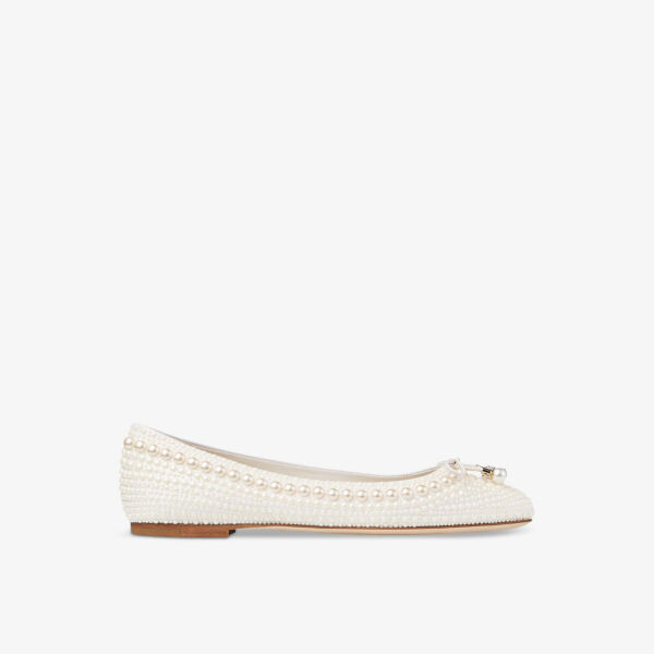 

Атласные балетки Elme с бантом Jimmy Choo, белый