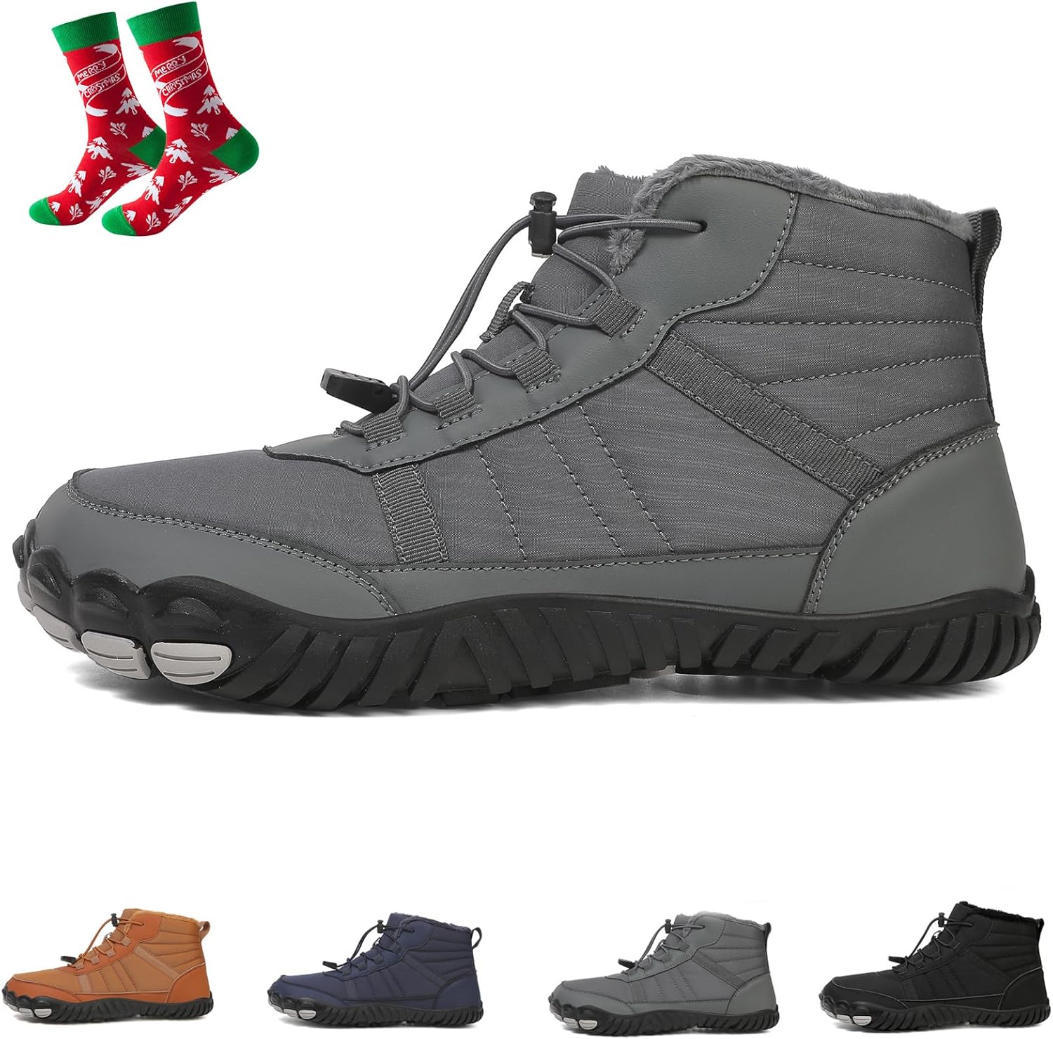 

Giltpeak Мужские босоножки широкие, зимние мужские босоножки, зимние широкие туфли с носком, удобная обувь, ботинки, босоножки для женщин, темно-серый