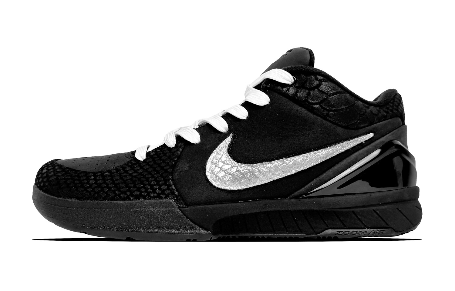 

Баскетбольные кроссовки Zoom Kobe 4 унисекс с низким верхом серебристо-черные Nike