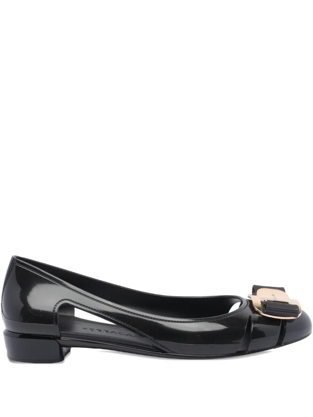 Балетки с закругленным носком Ferragamo, черный