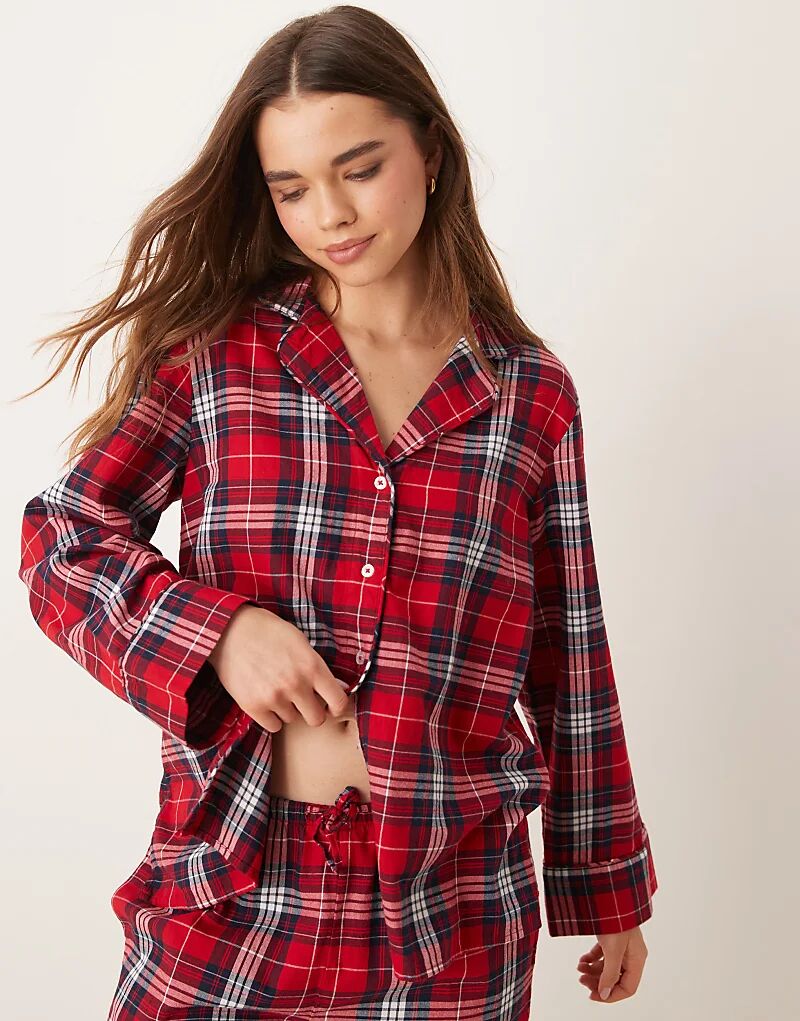 

Gina Tricot Пижамная рубашка из фланели в красную клетку