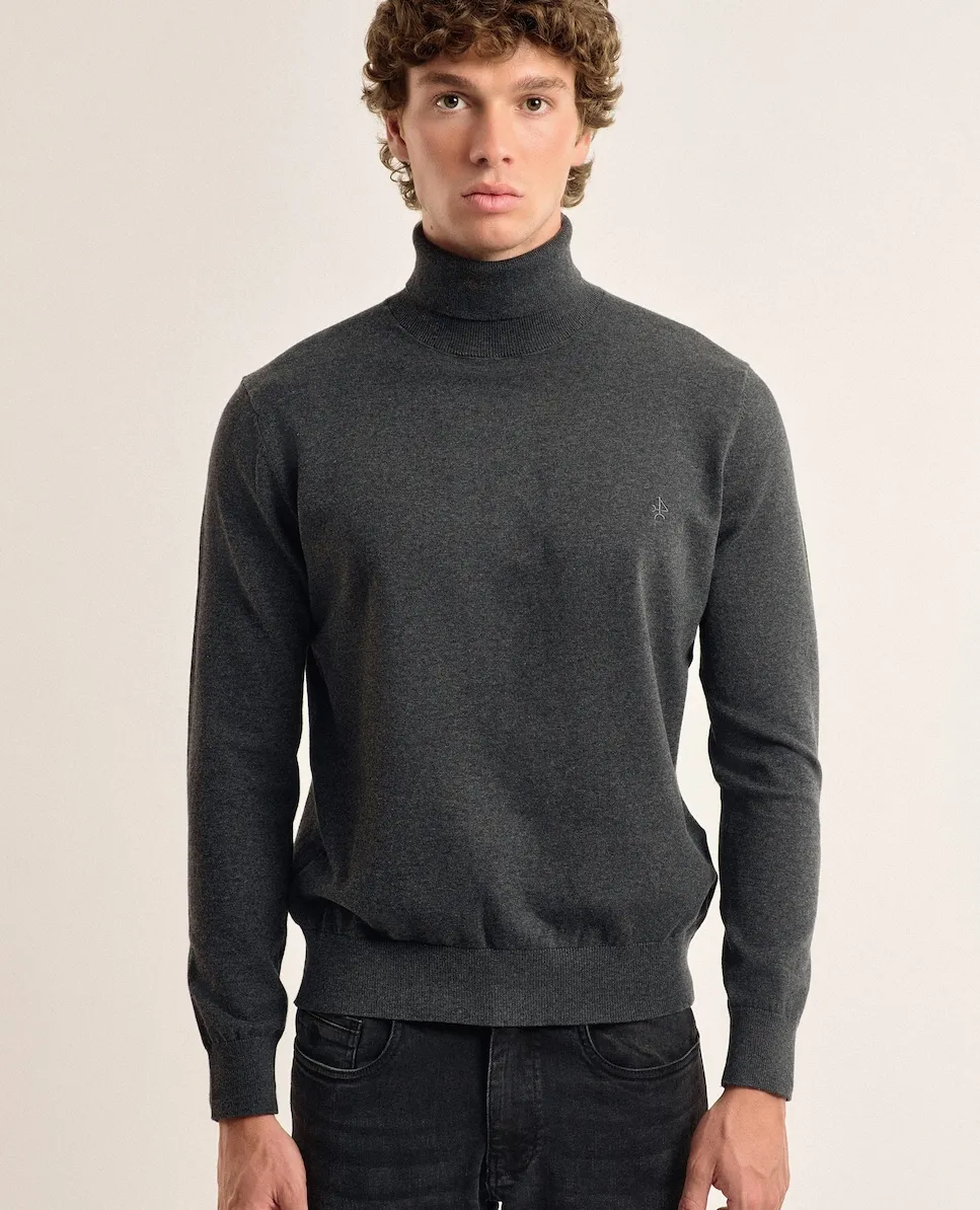 

Мужской свитер с высоким воротником серого цвета Valecuatro