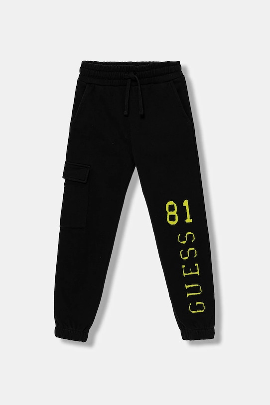 

Детские хлопковые спортивные брюки Guess, черный