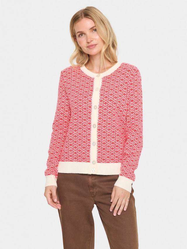 

Геометрический кардиган herel Saint Tropez, цвет Red/Cream