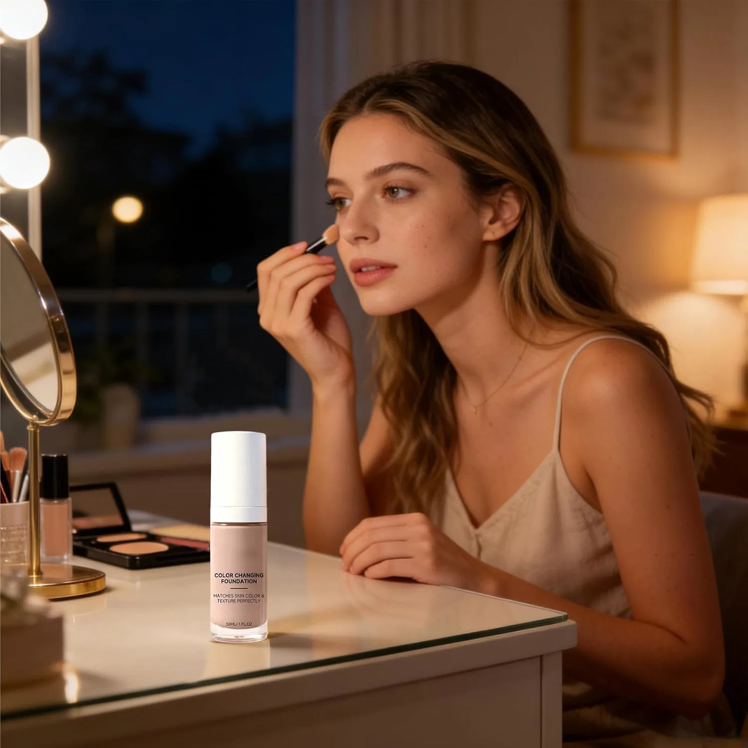 Тональное средство Color Adjusting Foundation увлажняющее, No brand, 1 шт, средний оттенок кожи — фото 2